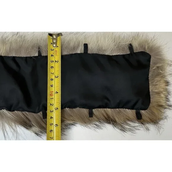 Genuine Coyote Fur Ruff Collar Trim Canada Goose with Button Loops 24 inch US